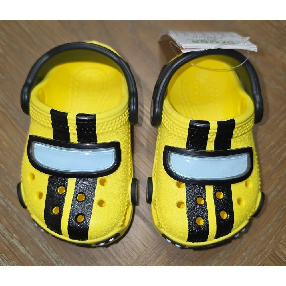 Crocs Classic I Am Race Car Clog T Yellow Black Toddler Shoes 210991-77J Size C4